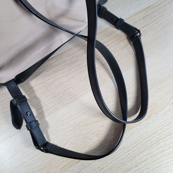 Rag & Bone Pilot Two Tone Backpack Leather Fawn Black Colorblock Purse Suede - Picture 8 of 16